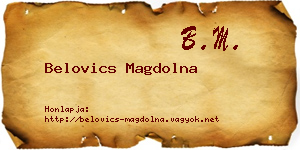 Belovics Magdolna névjegykártya